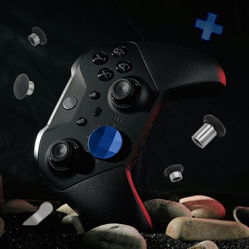 Image of 16 in 1 Metal Thumbsticks Suitable for Xbox One Elite Series 2, Elite Series 2 Core Controller Accessories Parts, 6 Metal Thumbsticks, 4 Paddles, 2 D-Pads and 4 Tool(Blue)