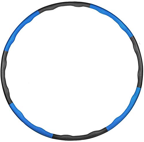 KOVEBBLE Hula Hoop for Adults,Weighted Hoola Hoop for Exercise,Workout, Training-2.2lb,8 Section Detachable Design-Professional Soft Fitness Hoola Hoop(Blue-Gray)