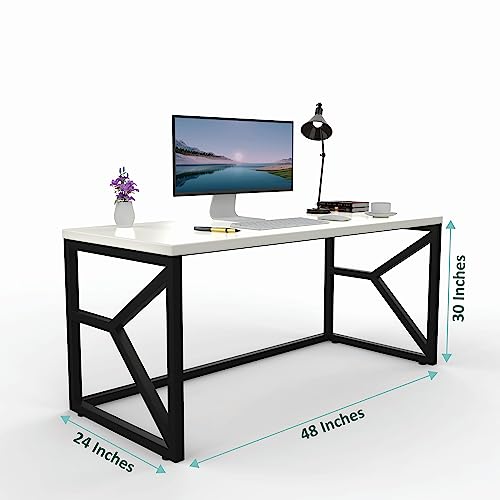 Image of Honey Touch Metal & Wood Workstation Desk for Home Office | Modern Computer Table for PC, Laptop & WFH | Minimalistic Study Desk with Strong Frame