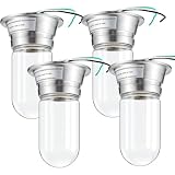 Tujoe 4 Pcs Restaurant Canopy Hood Light Fixture with Thermal and Shock Resistant Clear Coated Tempered Glass Globe