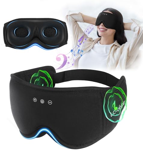 Sleep Mask with Headphones Bluetooth 5.4，LC-dolida 2025 New 3D Bluetooth Sleep Mask Headphones with Soft Bamboo Cotton for Side Sleepers Women Men, Sustainable Luxury for Better Sleep