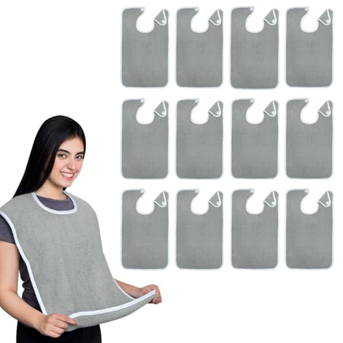 Image of Avalon Towels Adult Bibs Aprons - Clothing Protector Bibs for Adult - Terry Cloth Adult Bib Super Absorbent and Washable bib