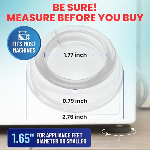 Image of Anti Vibration Pads for Washing Machine - 4 Pack Silicone Washer Anti Vibration Pads Stabilizer Feet, Fits Round Feet up to 1.65 inch, Shock & Noise Reduction Washing Machine Pads