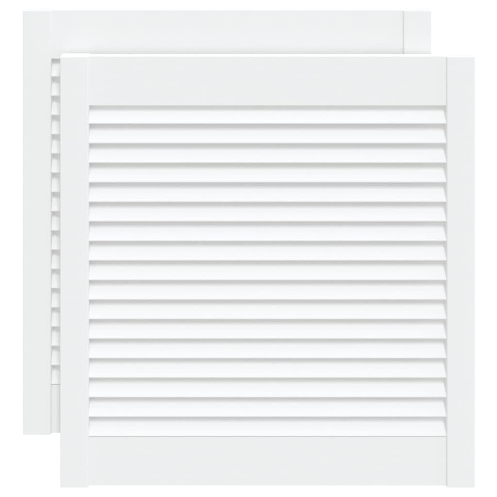 Genérico Puerta de Armario Lamas 2 uds Madera Pino Blanco 61,5x59,4 cm,Bricolaje,Accesorios de Bricolaje,Ferretería para armarios,Puertas de armarios-151158