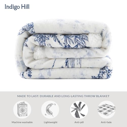 Image of Paseo Road Indigo Hill by HiEnd Accents Farm Life 54x68 Blue Throw Blanket