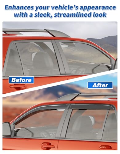 Image of Tape-on Rain Guards Fit for 2003-2009 Toyota 4Runner Extra-Thick Window Rain Guard Window Deflectors Window Vent Visors Vent Shades Exterior Car Accessories-4PCS