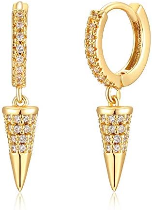 VACRONAGold Heart Hoop Earrings Huggie Earrings for Women 14k Gold Plated Small Hoops Earrings