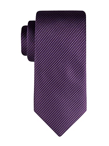 Haggar Mens Classic Regular Solid Paisley And Plaid Necktie Purple Solid