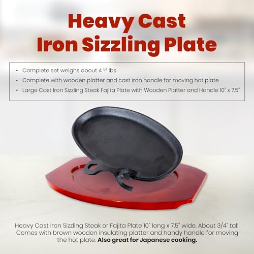 Carver'S Olde Iron STEAKLRG Cast Iron Fajita Sizzling Plate thumb #4