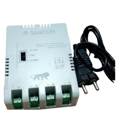 Image of CCTV Camera 4 Channel SMPS Power Supply, Surge Protection, Short Circuit Protection, 12-15VDC, LED Indicator