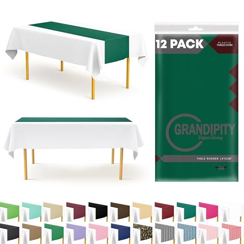 Grandipity Disposable Table Runner for Parties 12 Pack (14 x 108 Inch)