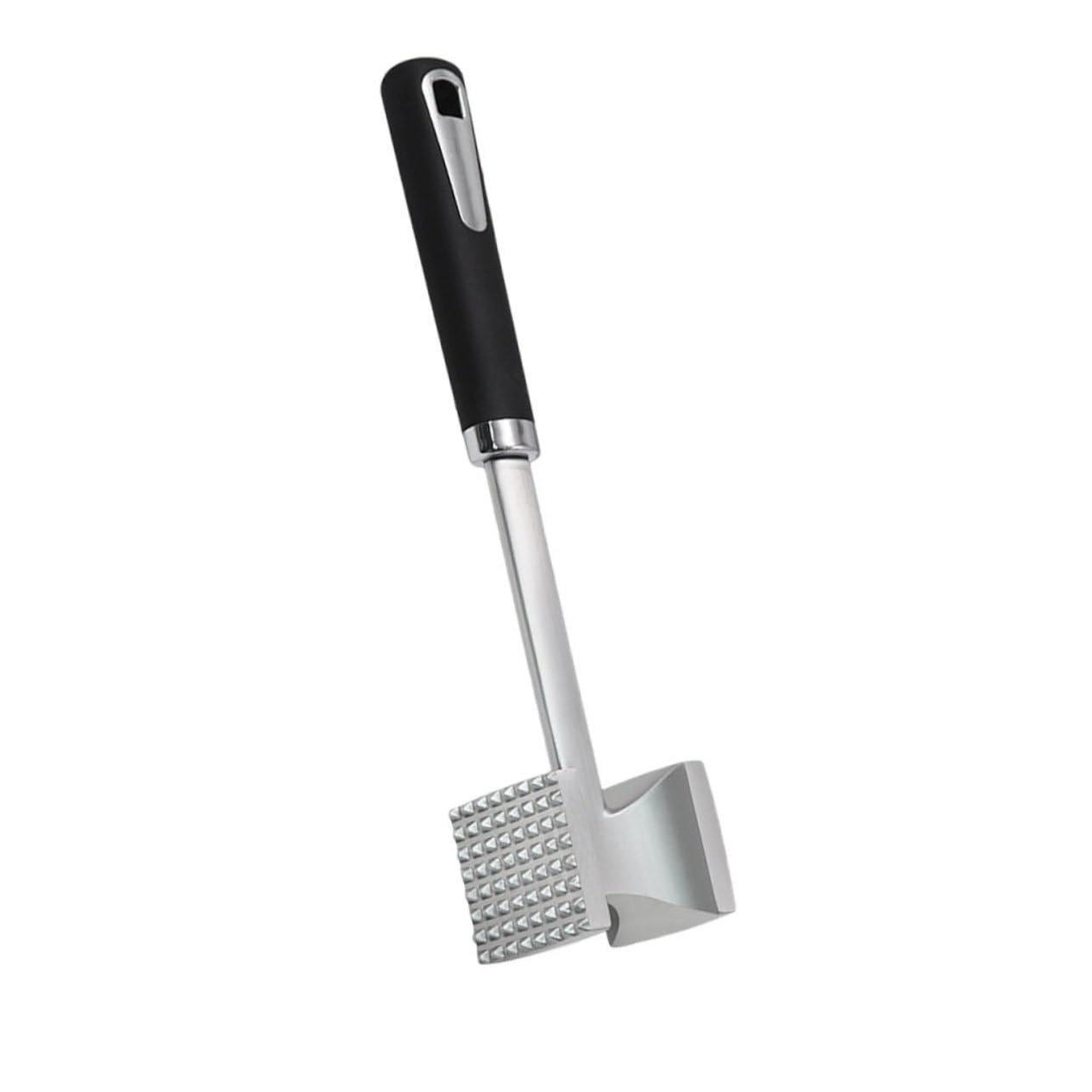 PRETYZOOM 1pc Dual Sided Meat Tenderizer Hammer Ergonomic Black Handle Meat Pounder for Beef Chicken Pork Easy to Use Dishwasher Safe for Home Cooking