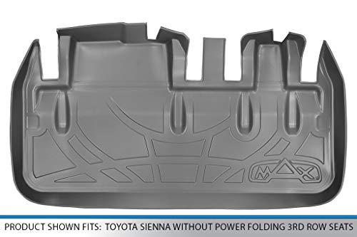 Maxliner All Weather Cargo Liner Floor Mat Behind 3Rd Row Grey For 2011-2018 Toyota Sienna Without Power Folding 3Rd Row Seats #TOP2
