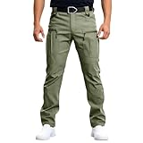 Design tattico di pantaloni da uomo: i pantaloni da lavoro da uomo hanno comode tasche, che possono soddisfare bene le tue varie esigenze di archiviazione. Materiale leggermente elastico e impermeabile, elastico in vita, nessun regalo di cintura