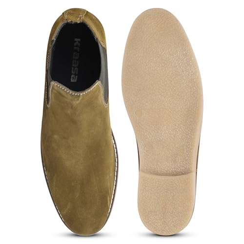Image of Kraasa Men's Chelsea Boots for Men, Premium Vegan Leather, Fashion Ankle, Modern Casual, Smart Casual & Formal Footwear