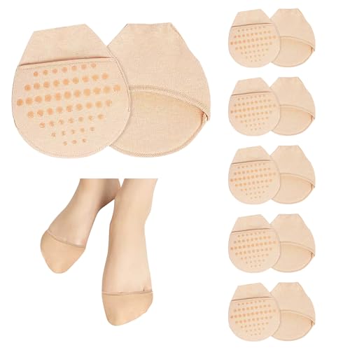 Image of 3Pairs Women's Toe Topper Liner Socks with Cushion,Toe Cover Half Socks,No Show Liner Half Socks For Heels Flat Shoes