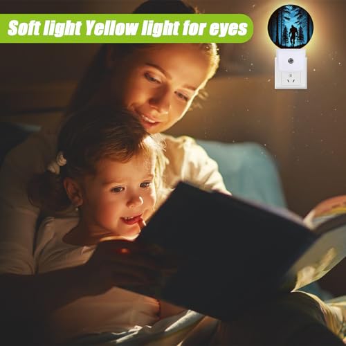 Image of Big Foot Night Light,Forest Night Lights Plug into Wall for Kitchens Toilets Bedroom Decorative Half Round Nightlight Led Lamp 0.5W Sleep Friendly