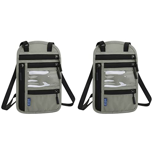 2 Peças Saco De Documentos Rfid Porta Passaporte Com Slot Para Cartão Bolsas De Viagem Sob a Roupa B