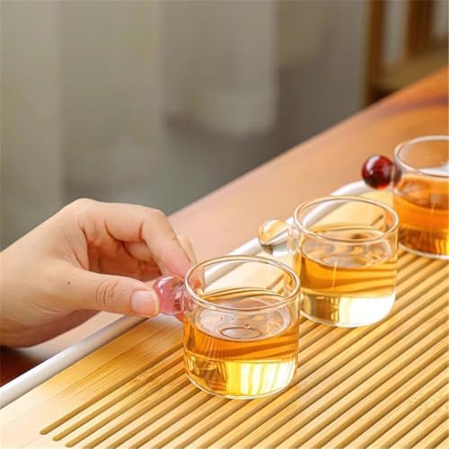 Verres à eau en borosilicate lot de 6 tasses transparentes 90ml avec support - 5