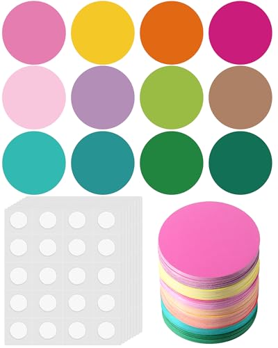 Dispowreath 600 Pcs Round Cutouts 2 Inch Assorted Color Paper Bulletin Board Cutouts Round Die Cuts for DIY Home Bulletin Board Decor Theme Party Supplies(Summer Color)