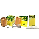 Mann Oil Paper Cabin Air Filters & Newparts Premium 8 Platinum Spark Plugs Kit For BMW E53 X5