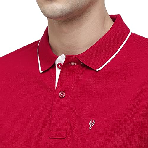 Image of Classic Polo Mens Cotton Blended Solid Half Sleeve Regular Fit Polo Neck T-Shirt