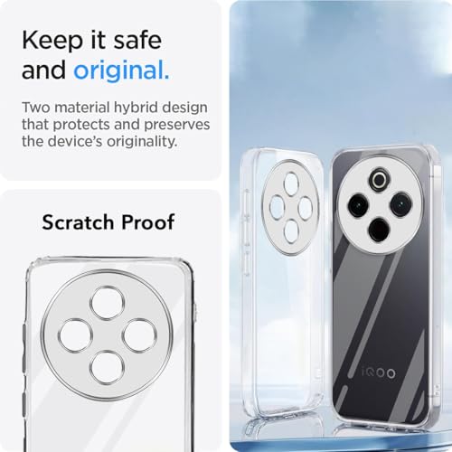 Image of Jkobi Back Cover for Vivo iQOO Z10 Lite (Silicone Clear Shockproof Case with Camera Protection | Soft and Flexible | Transparent)