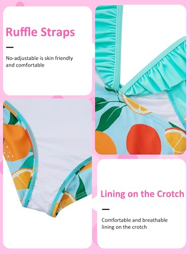 Image of DAXIANG Girls Ruffles One Piece Swimsuits Quick Dry Beach Sport Swimwear Toddler Kids Mermaid Unicorn Bathing Suit 4-10 Years