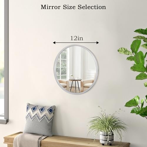 Image of Mirrors for Wall Mirror Sliver Metals Framed Round Farmhouese Bathroom Mirror Ative Hanging Mirror for Bedroom Vanity Entryway