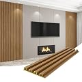 VESLARA 8-Pack WPC Wall Panels 118’’ x 6.1’’ 3D Slat Wall Panel Acoustic Wall Paneling for Interior Wall Decor TV Background Kitchen Bedroom Oak