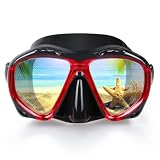 Snorkel Diving Mask Panoramic HD Swim Mask, Anti-Fog Scuba Diving Goggles,Tempered Glass Dive Mask Adult Youth Swim Goggles with Nose Cover...