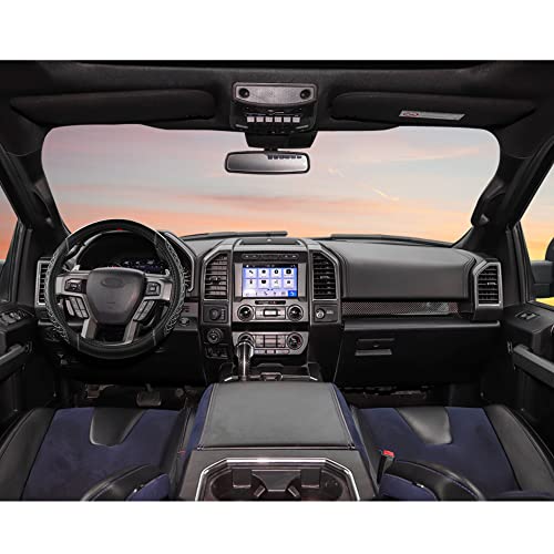 West Llama Customized Auto Car Steering Wheel Cover for Ford F-150, F-250, F-350, Expedition (Diamond Quilted - Black+Grey)
