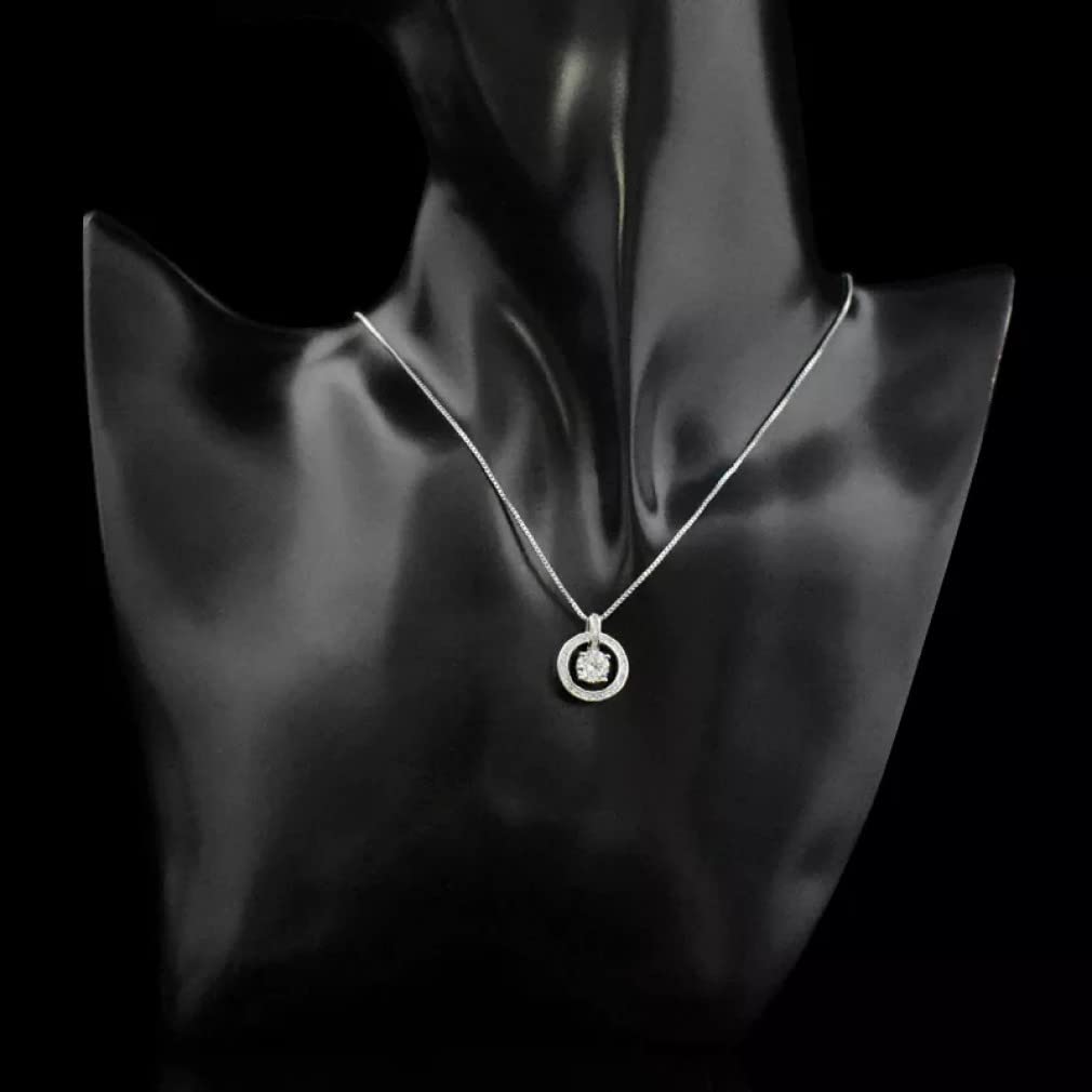 925 Collana a Pendente zircone Rotonda in Argento Sterling coglile abbaglianti con Gocce di Strass per Donne Gioielli