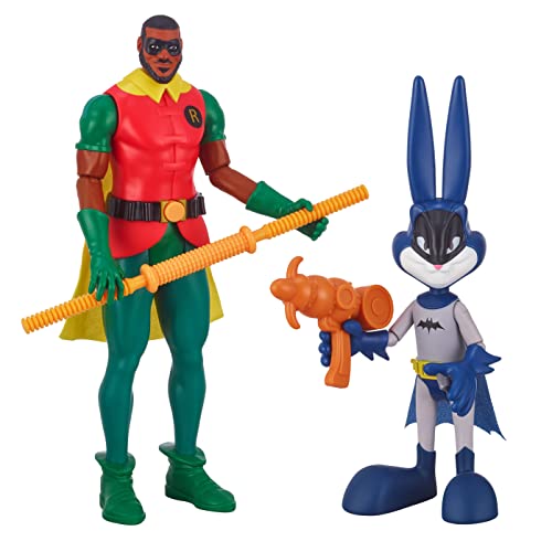 Moose Toys Space Jam: A New Legacy - Dynamic Duo - 12" Lebron James (Robin) & 9" Bugs Bunny (Batman), Multicolor, (14647)