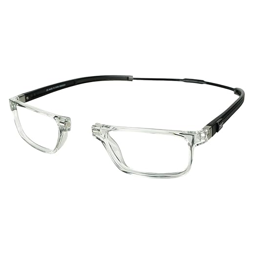 Clic Magnetic Reading Glasses, Computer Readers, Replaceable Lens, Adjustable Temples, Tube Executive, (Matte Brown, 2.00 Magnification)