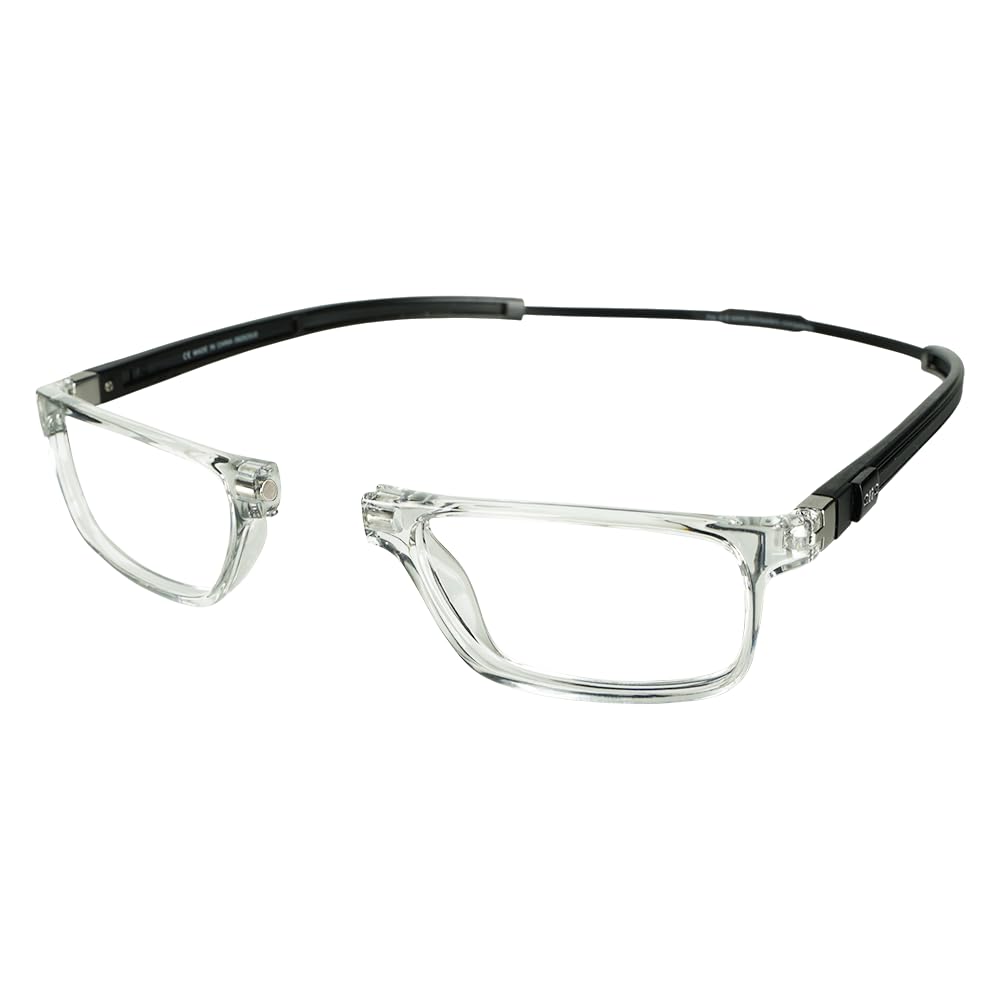 Clic Magnetic Reading Glasses for Men or Women, Computer Readers, Tube Executive (Light Grey, 1.75 Magnification)