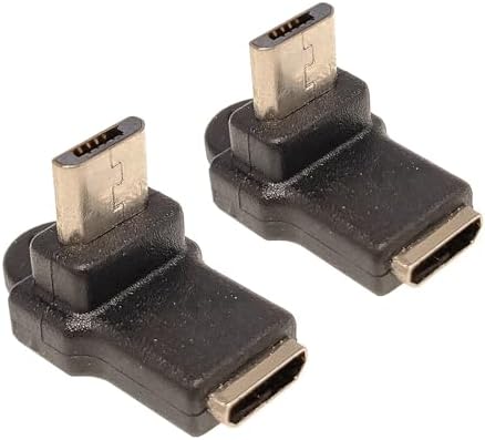 STUPDOLERI Micro USB 2.0 5Pin Male to Female M to F Extension Connector Adapter Long Plug Connector 90 Degree Right & Left Up Down Angled (DO)