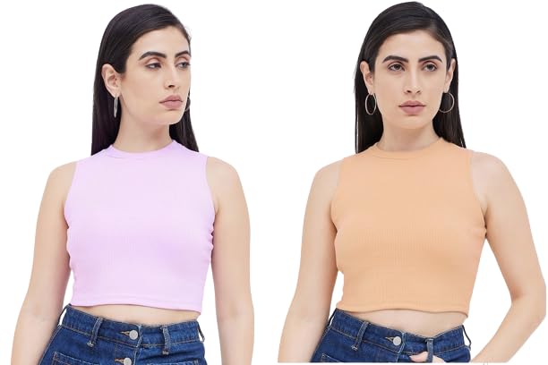 Ben Martin Women's Cotton Stretchable Round Neck Sleeveless Slim ...