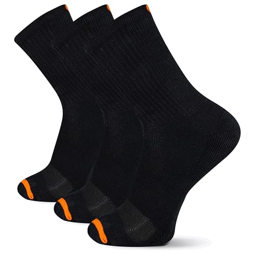 Image of Merrell Unisex Adult Men's and Women's Cushioned Cotton Crew Socks - 3 & 6 Pairs - Breathable Mesh Comfort Zones