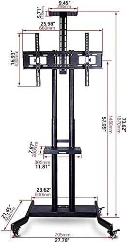Soporte móvil universal para TV 32-70'' con bandeja dual miniatura 4