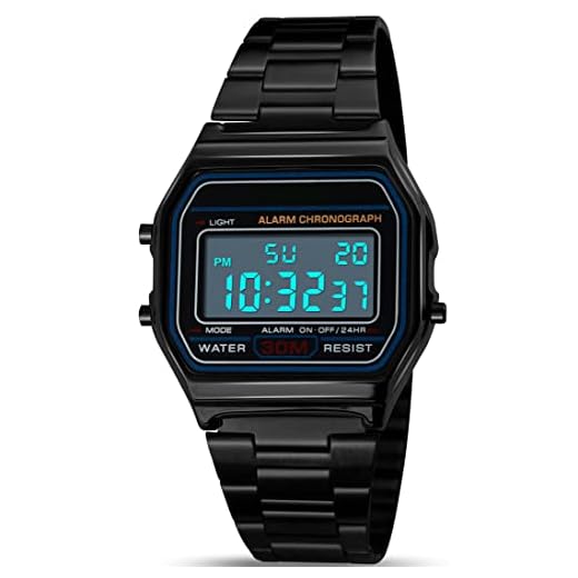 kieyeeno Orologio Digitale Uomo Donna al Quarzo, 30M Impermeabile Vintage Orologio Casuale Affari, Unisex Adulto Luxury Business Watch con Cinturino in Acciaio Nero
