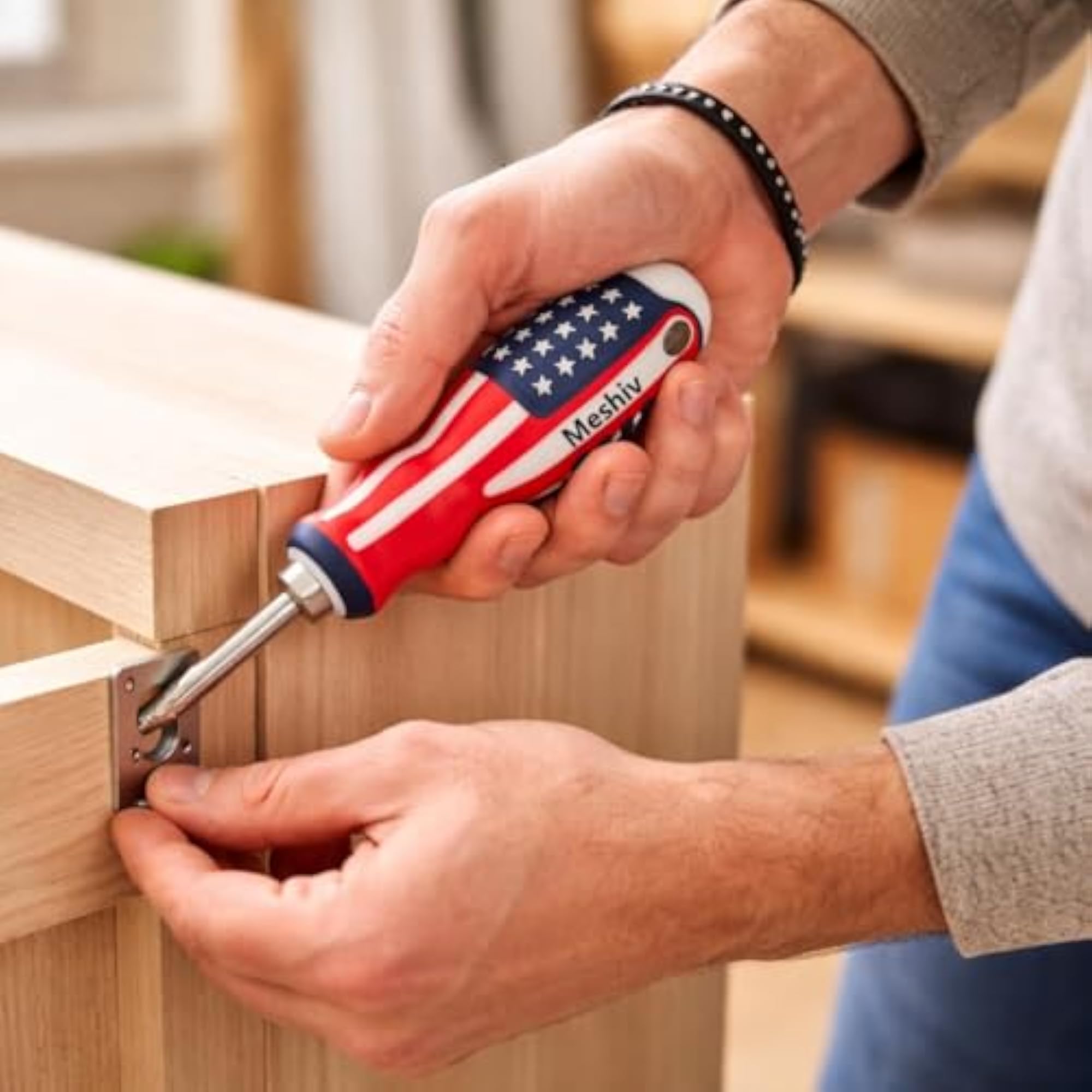 12 Inch Anti-Slip Screwdriver with American Flag Grip