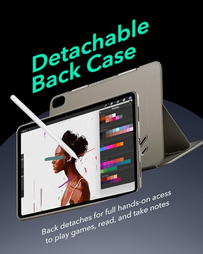 Image of ESR for iPad Air 11 Inch Case M4 /M3 /M2 (2026 /2025 /2024), iPad Air 5th /4th Gen Case (2022 /2020) 10.9 Inch, Removable Magnetic Cover, Adjustable Portrait /Landscape Stand, 9 Standing Angles, Titanium