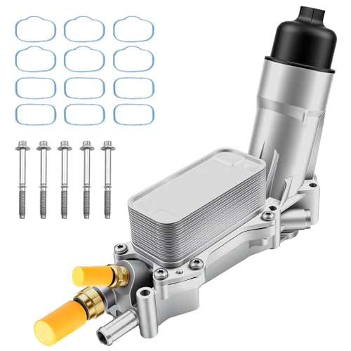 Aluminum Oil Filter Housing Engine Oil Cooler Compatible with 2011-2023 Charger Durango Challenger Journey Wrangl-er Cherok-ee Town and Country 200 300 Ram ProMaster 3.6L V6 for 926-876 926-959
