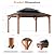 Modern Shade Rosewood Wood Gazebo 13' x 15', Permanent Hardtop Gazebo with Double Galvanized Steel Roof, Mosquito Netting and Yard-Dyed Curtains, Cedar Outdoor Gazebo with Sturdy Hooks for Backyard