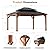 Modern Shade Rosewood Wood Gazebo 13' x 15', Cedar Framed Grill Gazebo with Double Galvanized Steel Roof, Permanent Hardtop Pavilion with Sturdy Hooks for Garden, Backyard, Patio, and Deck
