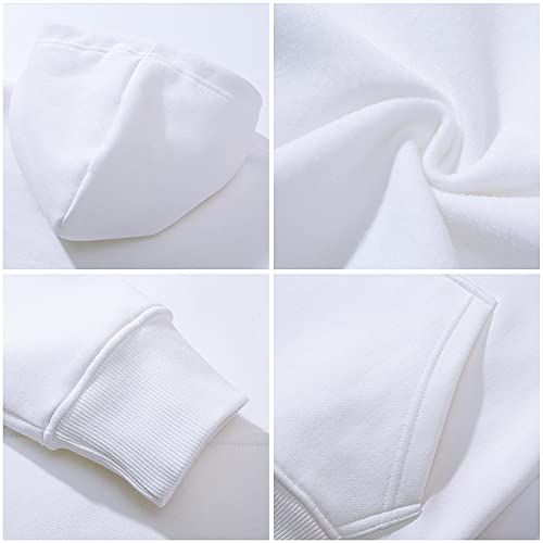 Micaxili King Queen Sweat à Capuche pour Couple Partenaire Pull à Capuche Cadeau pour Couple Sweatshirt Hoodie pour Couple Femme 1 Pc(Blanc-Homme,XL) – vue 5