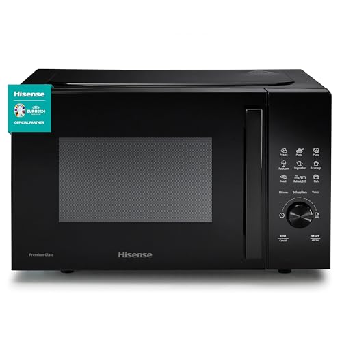 Hisense H23MOBSD1H - Microondas, Capacidad de 23L, 800 W de Potencia, Temporizador 60 Min, Programas Auto, Descongelar, Control Táctil, Negro