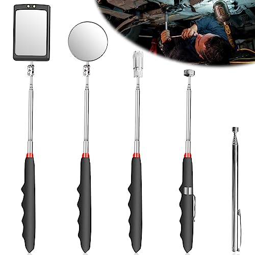 Teleskop-Inspektionsspiegel – 360° Drehbar, Bis 600 Mm Ausziehbar, Mit 50 Mm Spiegel, Für Auto & Handwerk