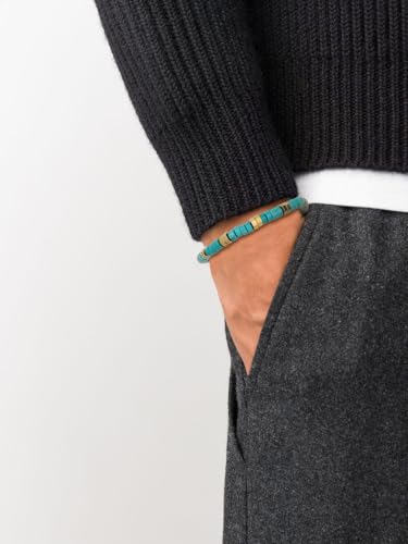 Pulsera de cuentas de turquesa sintética para hombre miniatura 2